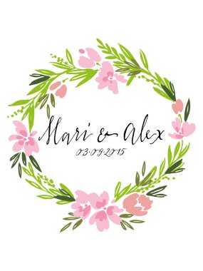 Flower pattern. Wedding.  Birthday. Handmade.